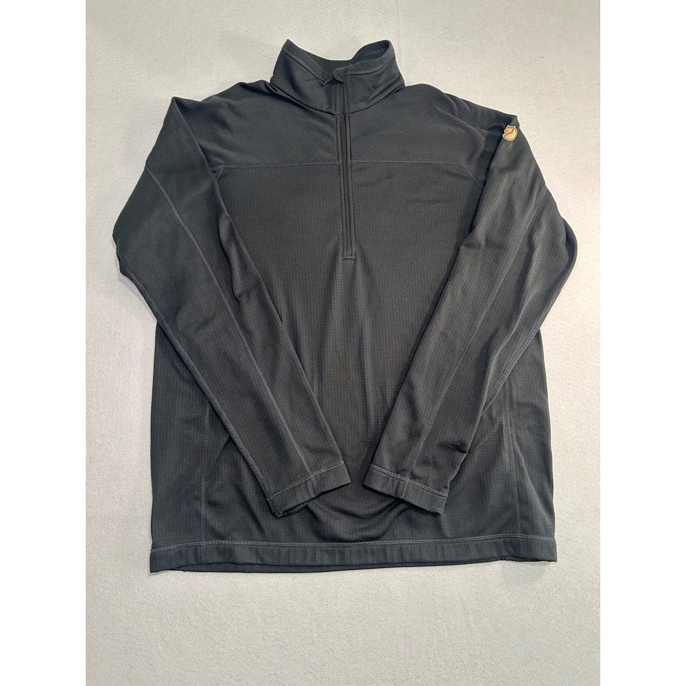 Fjallraven Abisko Lite Fleece Half Zip Mens XL Black Lightweight Pullover 87113